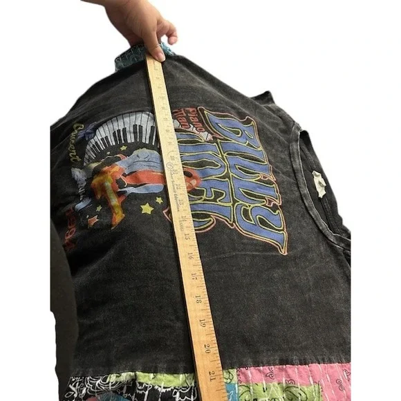 VTG Billy Joel 1994 Concert Oversized Tee With M/L Patchwork Kimono Sleeve Boho - Picture 5 of 16